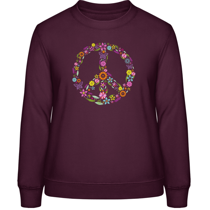 Peace Sign with Flowers Sweatshirt för kvinnor contain pic