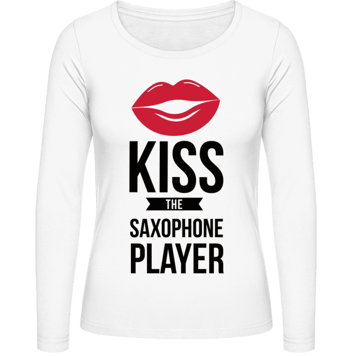 Kiss The Saxophone Player Langermet skjorte for kvinner contain pic