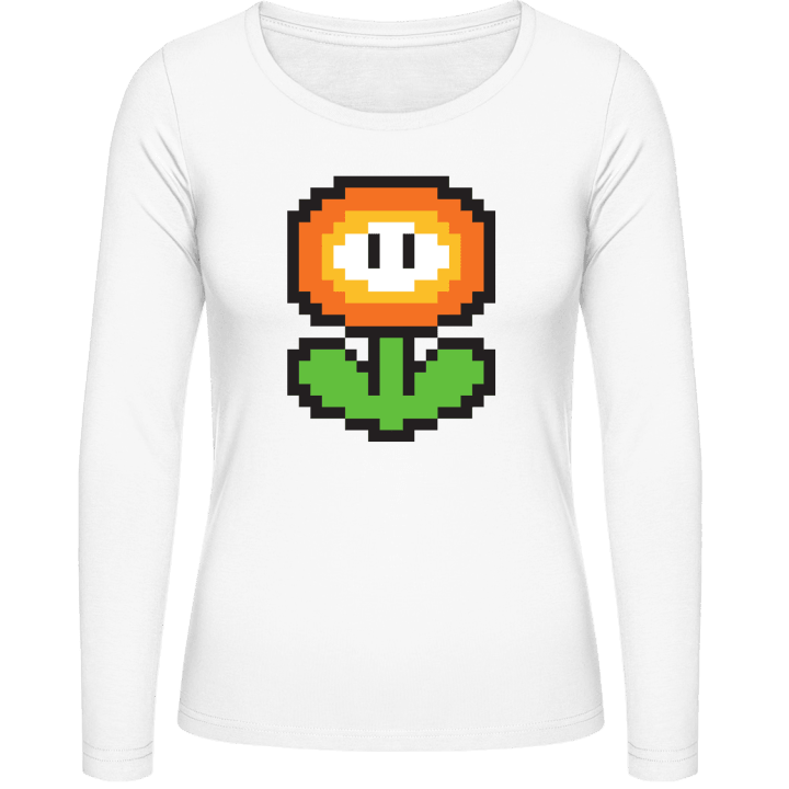 Pixel Flower Character T-shirt à manches longues pour femmes 0 image