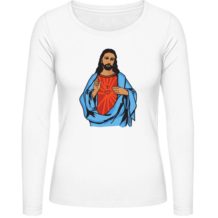 Jesus Illustration Kvinnor långärmad skjorta contain pic