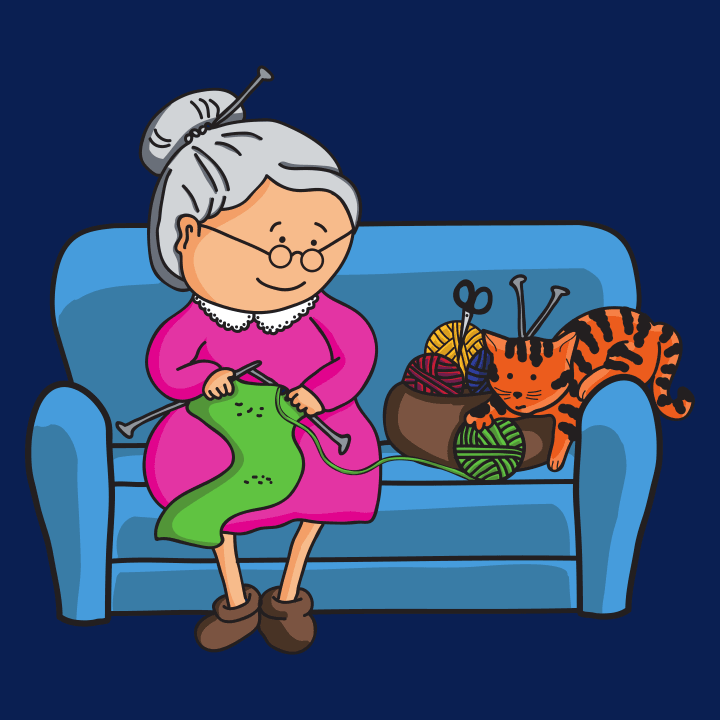 Grandma Knitting Comic Naisten pitkähihainen paita 0 image