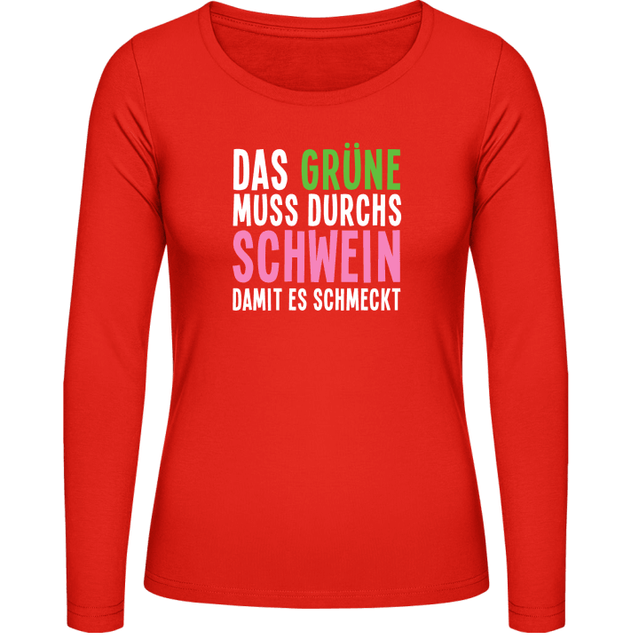 Das Grüne muss durchs Schwein T-shirt à manches longues pour femmes contain pic