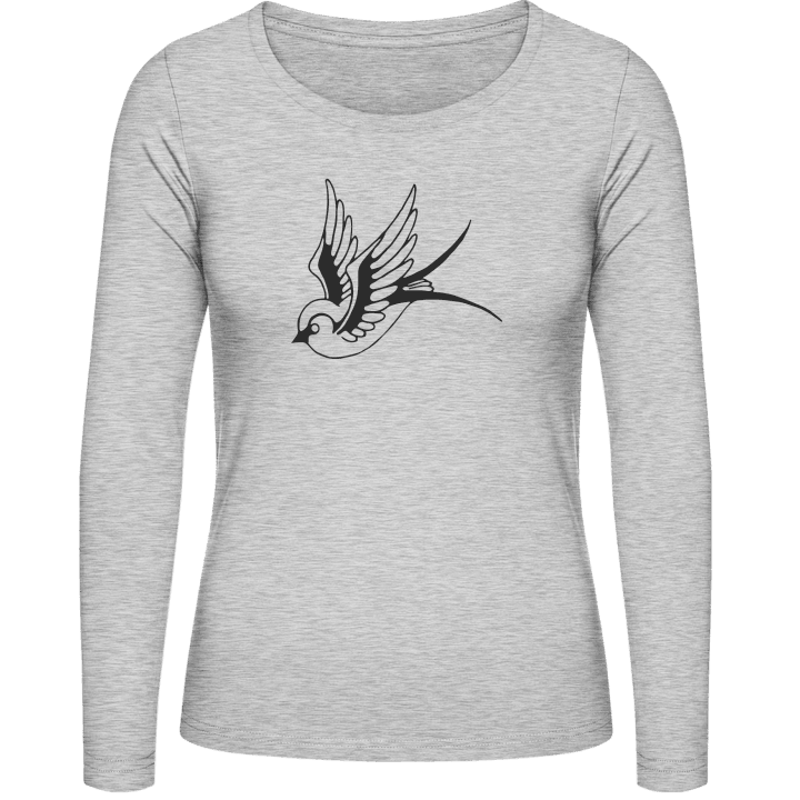 Swallow Tattoo Outline T-shirt à manches longues pour femmes 0 image