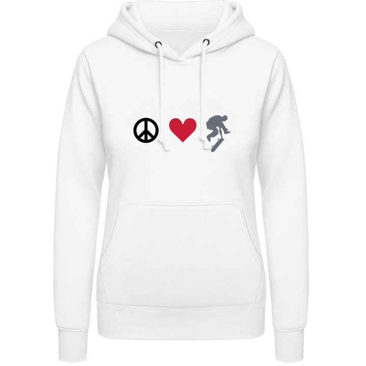 Peace Love Skateboard Sudadera con capucha para mujer contain pic