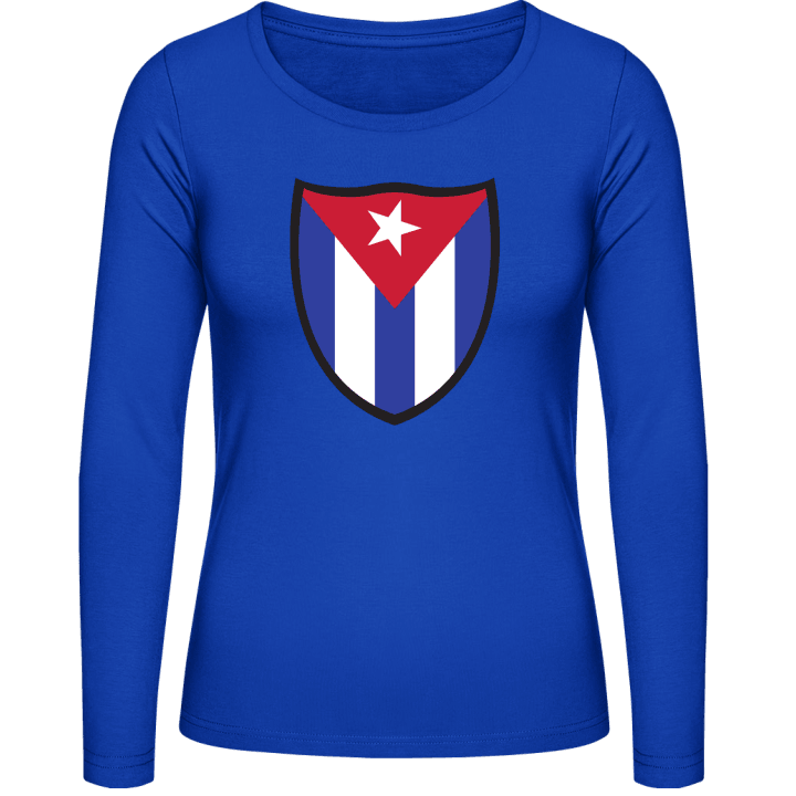 Cuba Flag Shield Langermet skjorte for kvinner contain pic