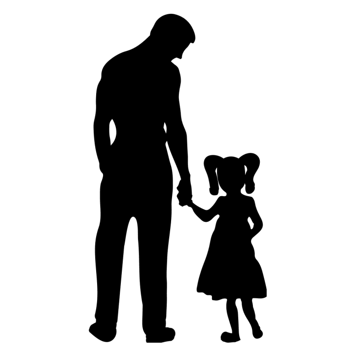 Dad And Daughter Silhouette Stof taske 0 image