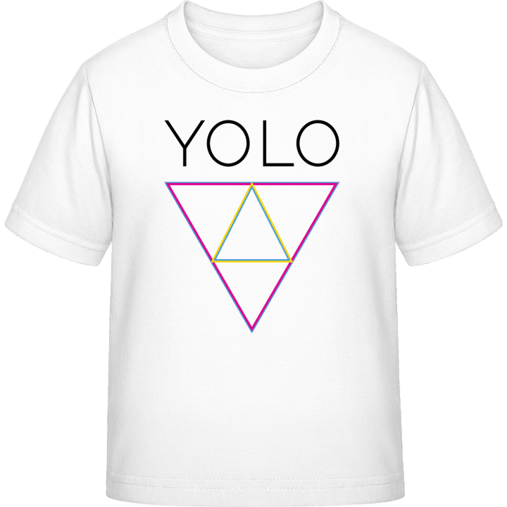 YOLO Triangle Camiseta infantil contain pic