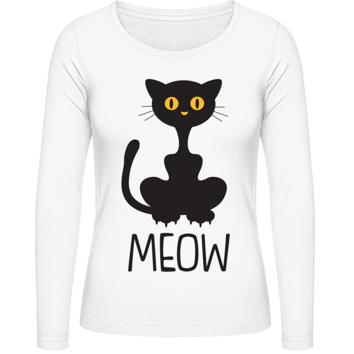 Black Cat Meow T-shirt à manches longues pour femmes 0 image