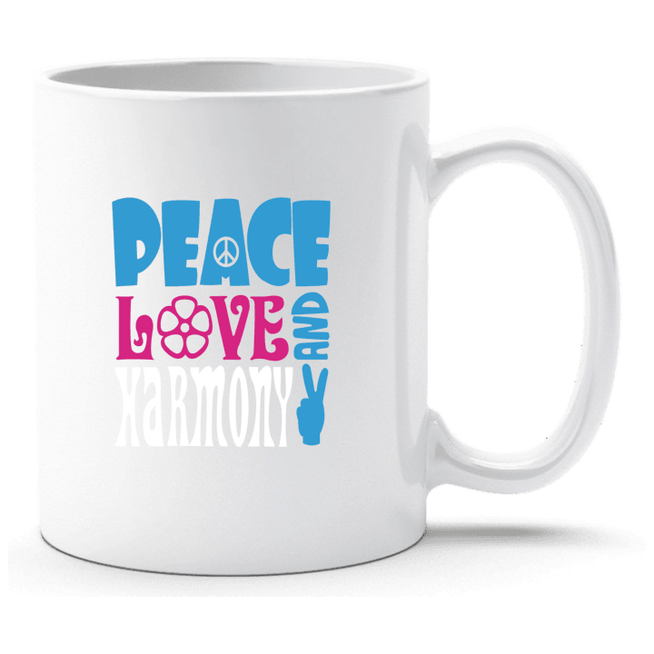 Peace Love Harmony Taza contain pic