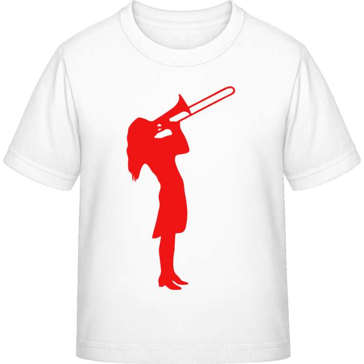 Female Trombonist Silhouette T-skjorte for barn contain pic