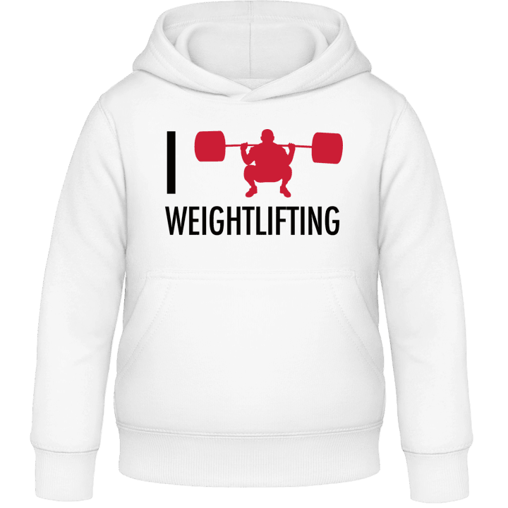 I Love Weightlifting Sweat à capuche pour enfants contain pic
