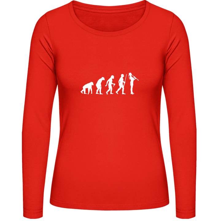 Clarinetist Evolution Langermet skjorte for kvinner contain pic