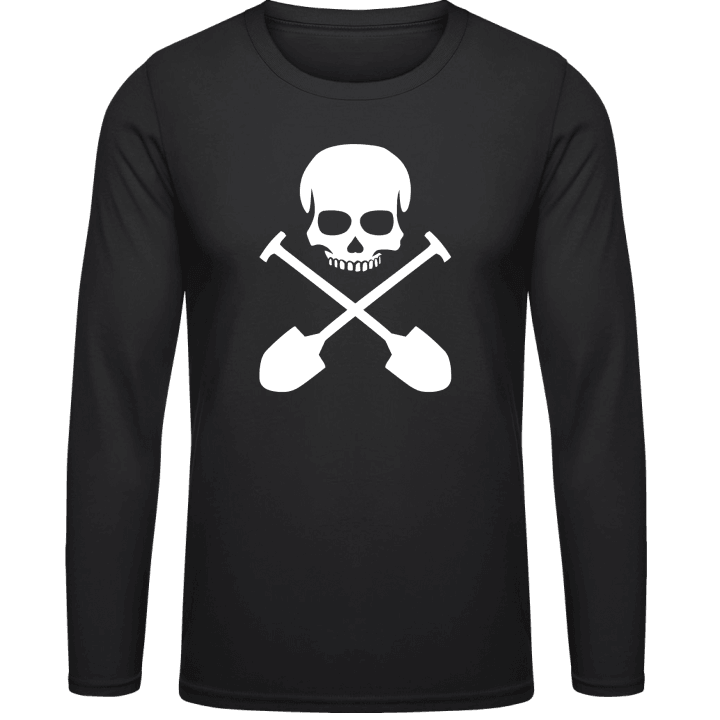 Shoveling Skull T-shirt à manches longues contain pic