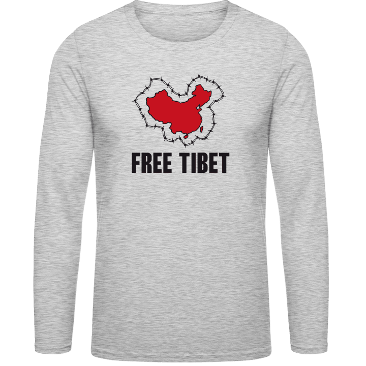 Free Tibet Map Langermet skjorte contain pic