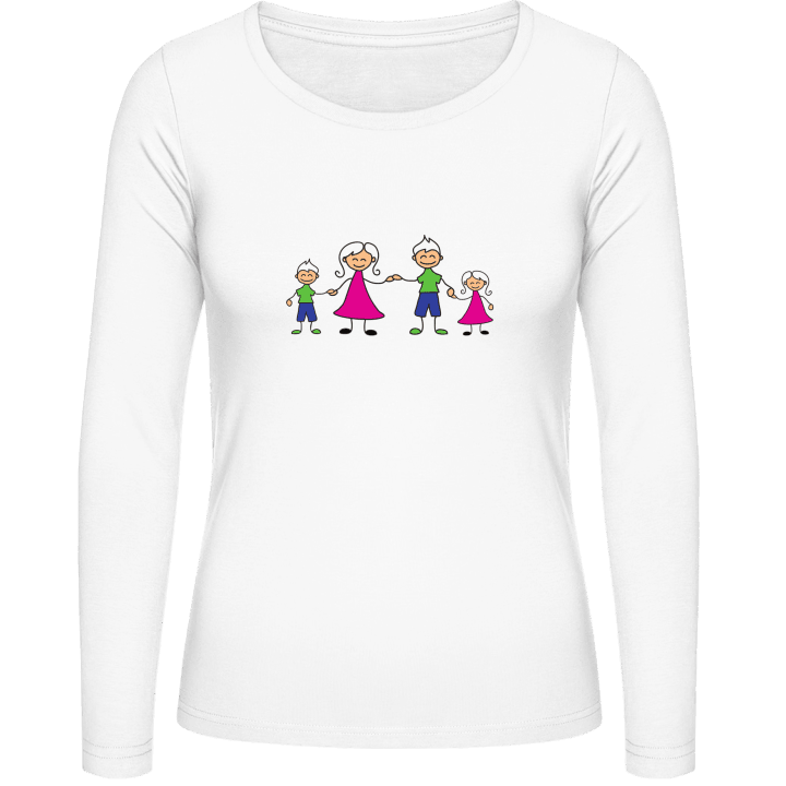 Happy Family Two Children Vrouwen Lange Mouw Shirt 0 image