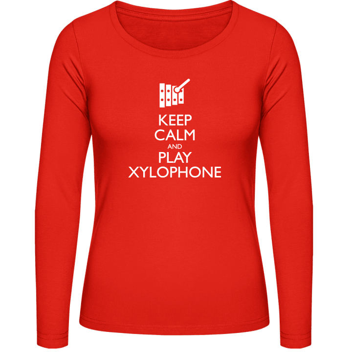 Keep Calm And Play Xylophone Langermet skjorte for kvinner contain pic