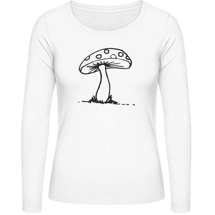 Mushroom Scribble Langermet skjorte for kvinner contain pic