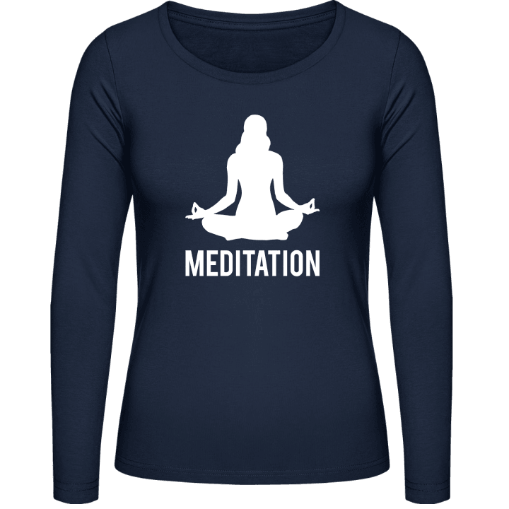 Meditation Silhouette Langermet skjorte for kvinner contain pic