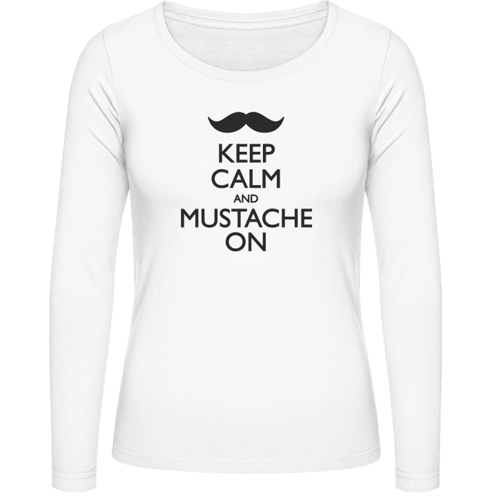 Keep calm and Mustache on Langermet skjorte for kvinner contain pic