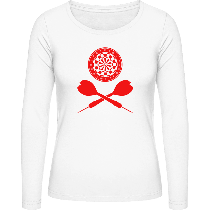 Crossed Darts with Target Langermet skjorte for kvinner contain pic