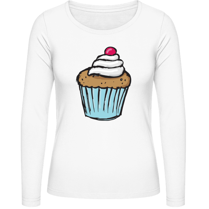Cherry Cupcake Langermet skjorte for kvinner contain pic