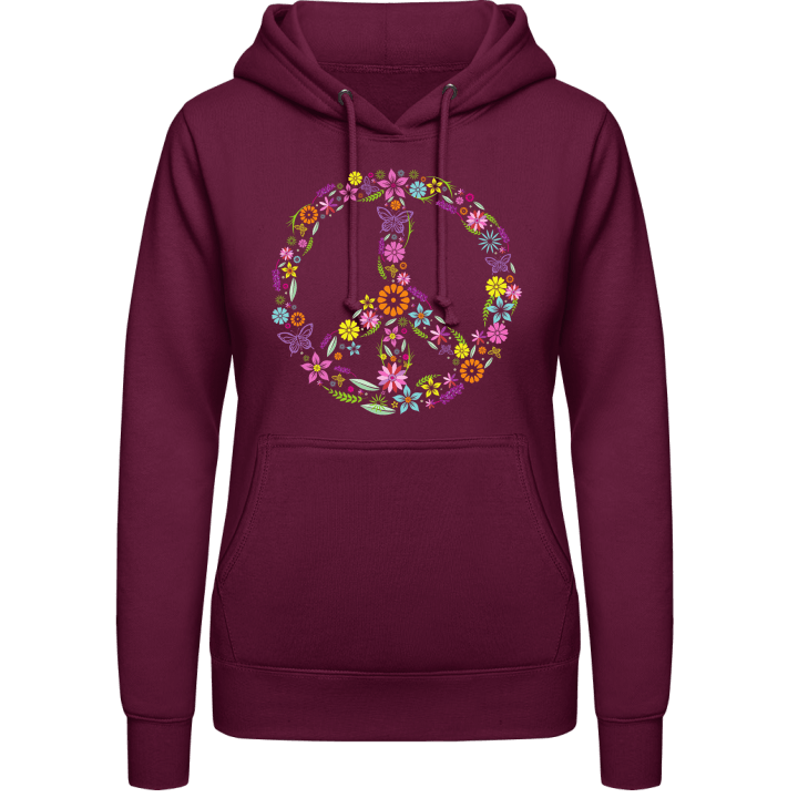 Peace Sign with Flowers Sudadera con capucha para mujer contain pic