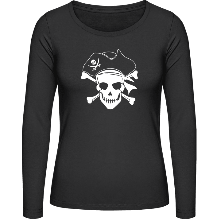 Pirate Skull With Hat Langærmet skjorte til kvinder 0 image
