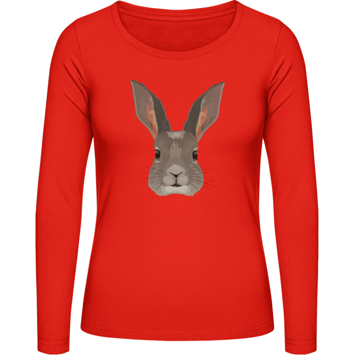 Rabbit Bunny Head Realistic Women long Sleeve Shirt 0 image