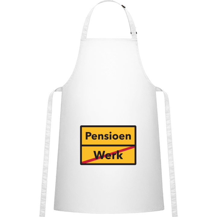 Werk Pensioen Kitchen Apron contain pic