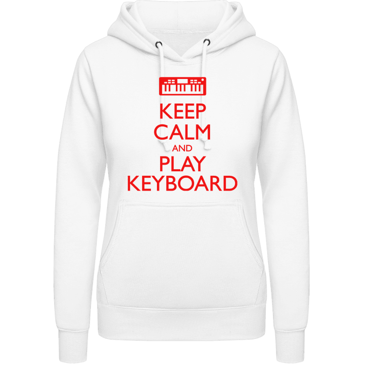 Keep Calm And Play Keyboard Sudadera con capucha para mujer contain pic