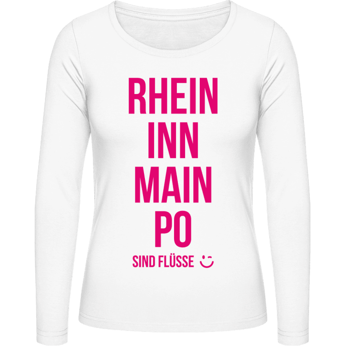 Rhein Inn Main Po sind Flüsse Camisa de manga larga para mujer contain pic