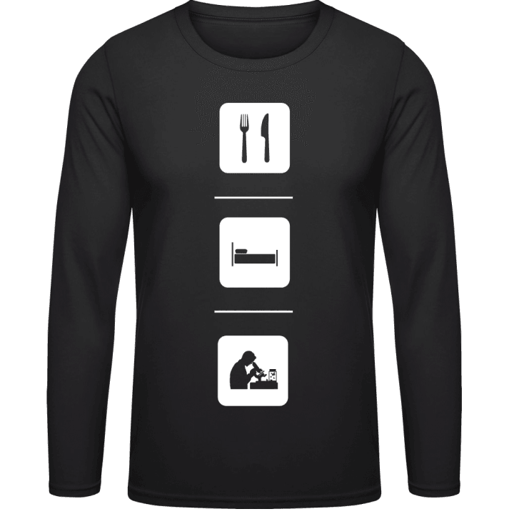 Eat Sleep Biology Shirt met lange mouwen contain pic