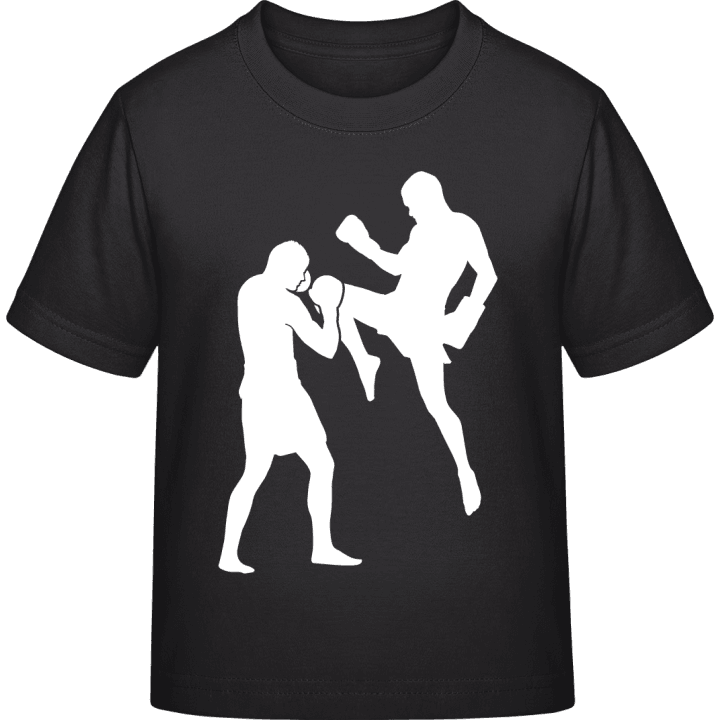 Kickboxing Silhouette T-skjorte for barn contain pic