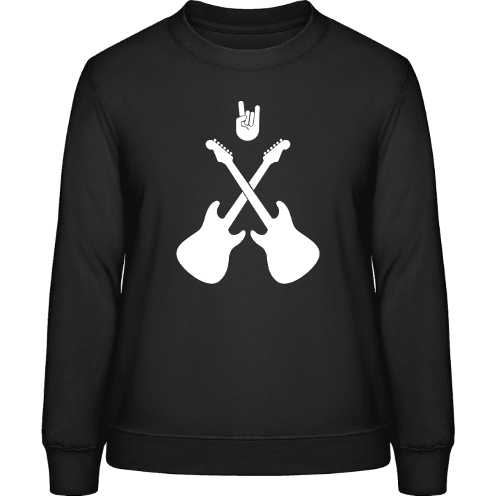 Rock On Guitars Crossed Sweatshirt för kvinnor contain pic