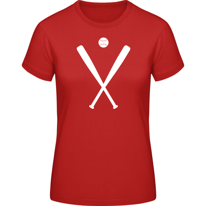 Baseball Equipment Crossed Frauen T-Shirt contain pic