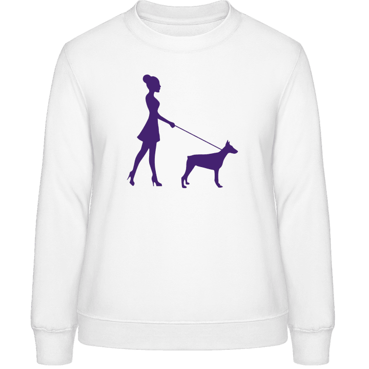 Woman walking the Dog Sweatshirt för kvinnor 0 image