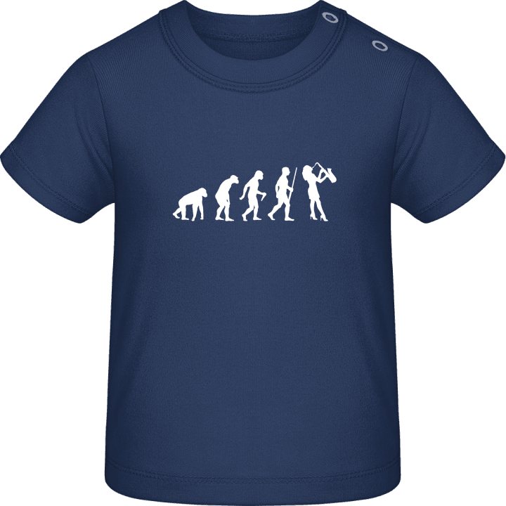 Female Saxophon Player Evolution Camiseta de bebé contain pic