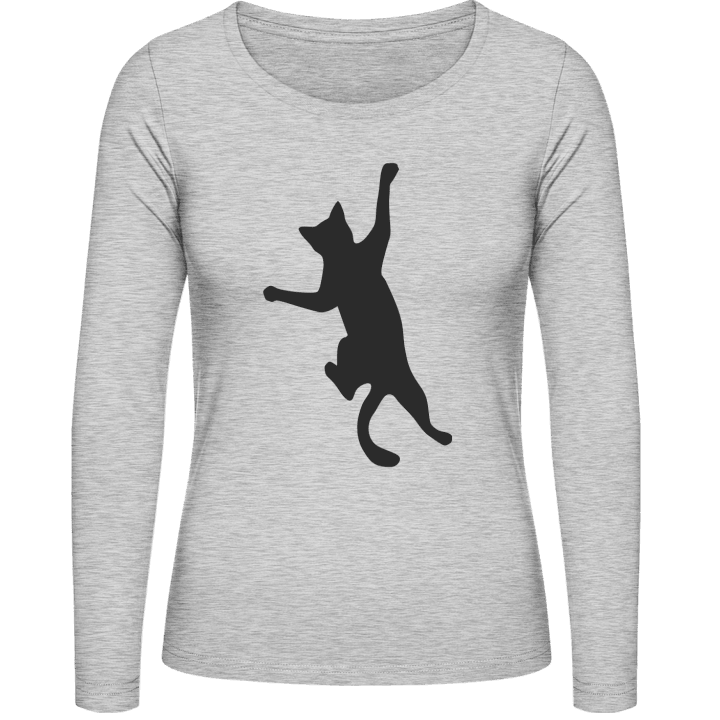 Cat Climbing Effect Langermet skjorte for kvinner 0 image