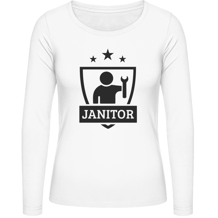 Janitor Coat Of Arms Langermet skjorte for kvinner contain pic
