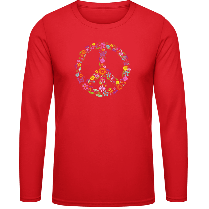 Peace Sign with Flowers T-shirt à manches longues contain pic
