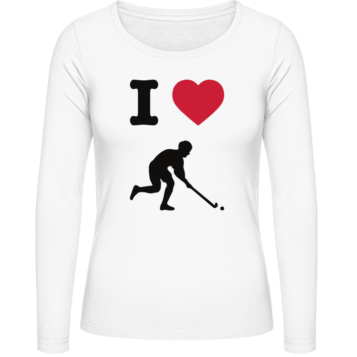 I Heart Field Hockey Logo Langermet skjorte for kvinner contain pic