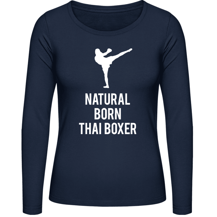 Natural Born Thai Boxer Vrouwen Lange Mouw Shirt contain pic