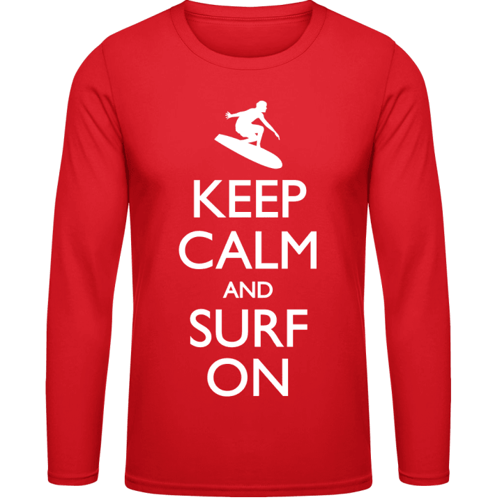 Keep Calm And Surf On Classic Långärmad skjorta contain pic