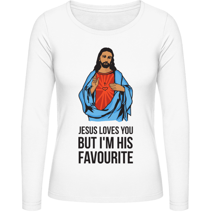 Jesus Loves You But I'm His Favourite T-shirt à manches longues pour femmes contain pic