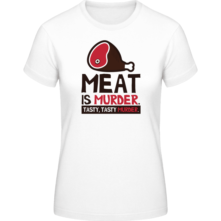 Meat Is Murder. Tasty, Tasty Murder. T-shirt för kvinnor contain pic