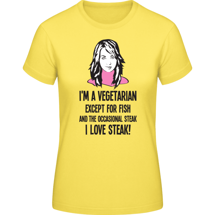 Vegetarian Except For Fish And Steak Vrouwen T-shirt 0 image