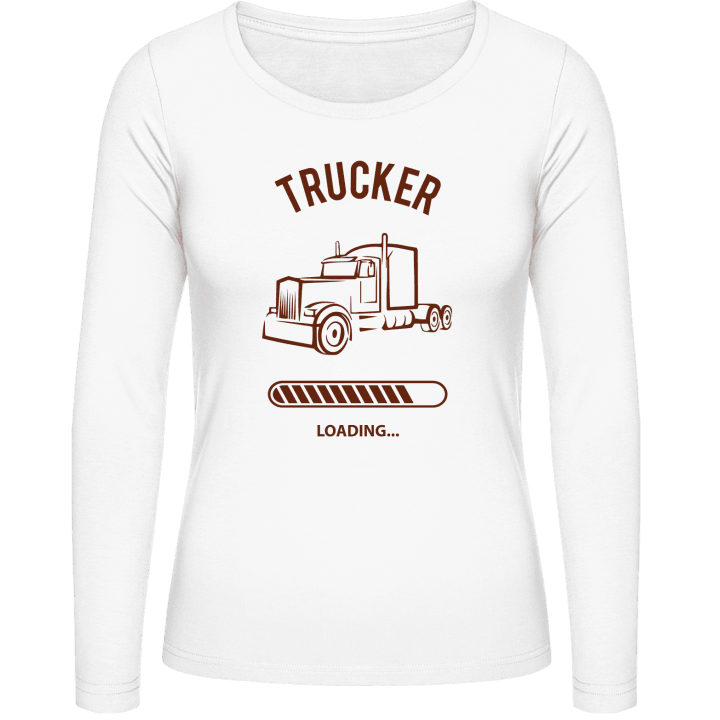 Trucker Loading Langermet skjorte for kvinner contain pic