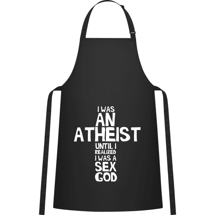 I Was An Atheist Delantal de cocina contain pic