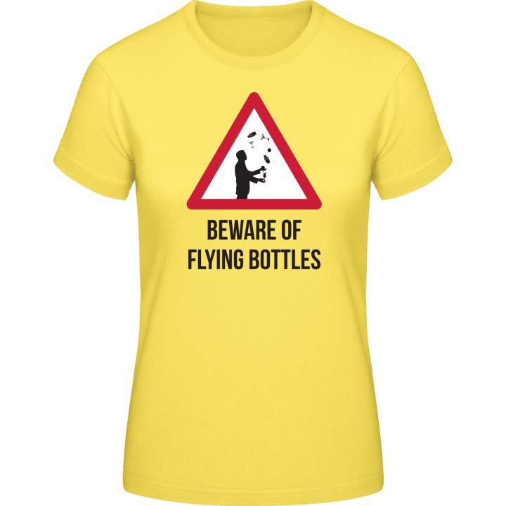 Beware Of Flying Bottles Frauen T-Shirt contain pic