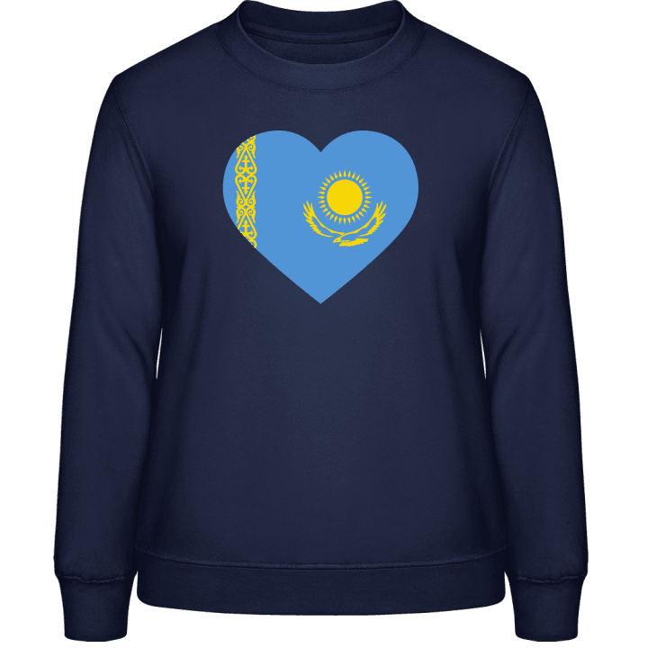 Kazakhstan Heart Flag Frauen Sweatshirt contain pic